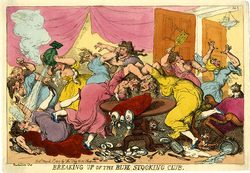 Breaking Up of the Bluestocking Club 1815 Rowlandson